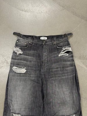 A/W2021 Balenciaga "skater" wide distressed baggy jeans