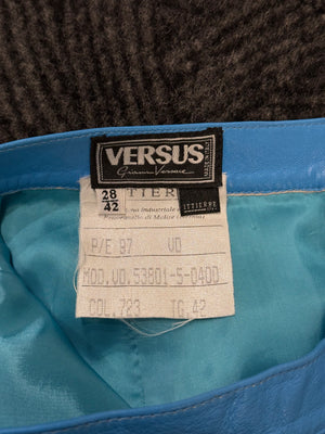 S/S1997 Versace electric blue leather set