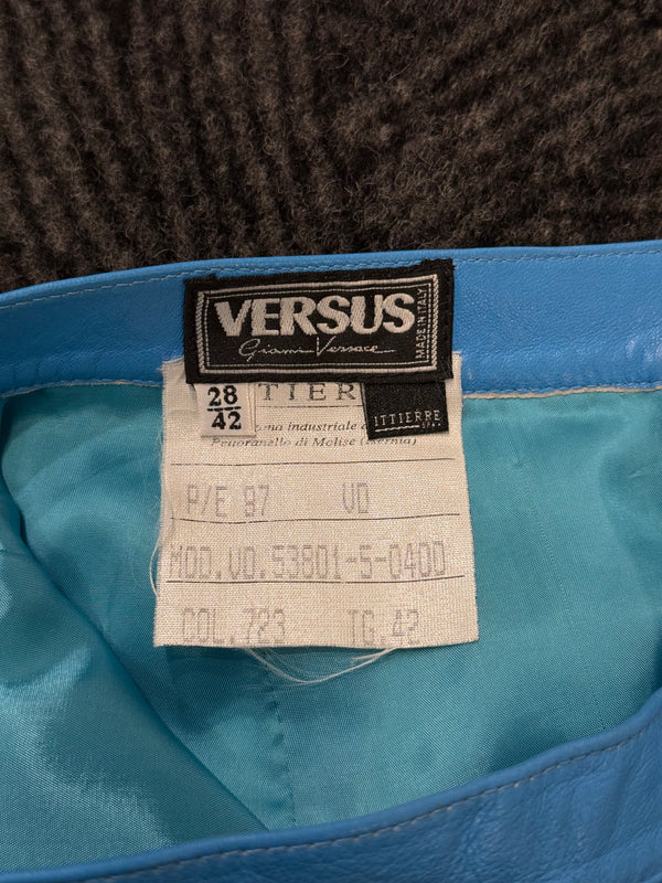 S/S1997 Versace electric blue leather set
