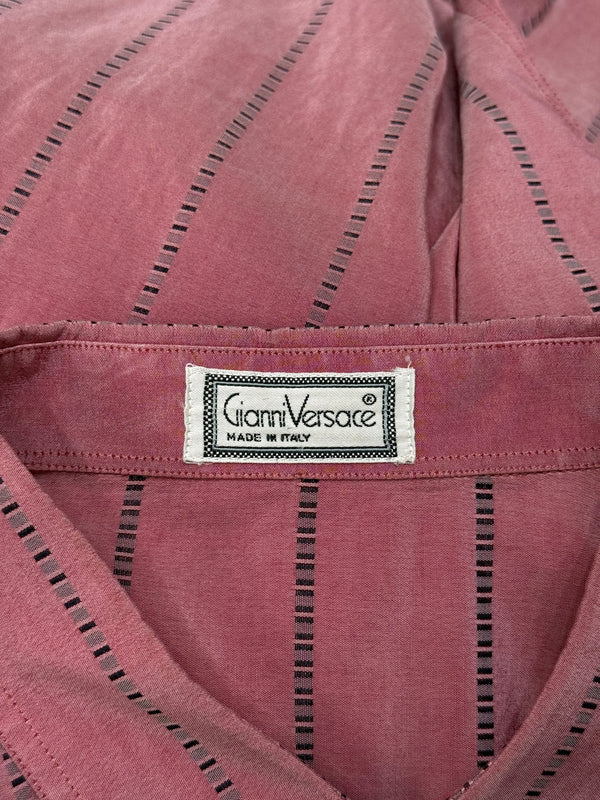 2000s Gianni Versace iridescent stripe shirt