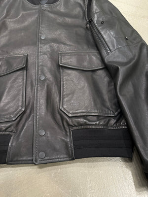 2010s Dior saddle leather cargo bomber jacket