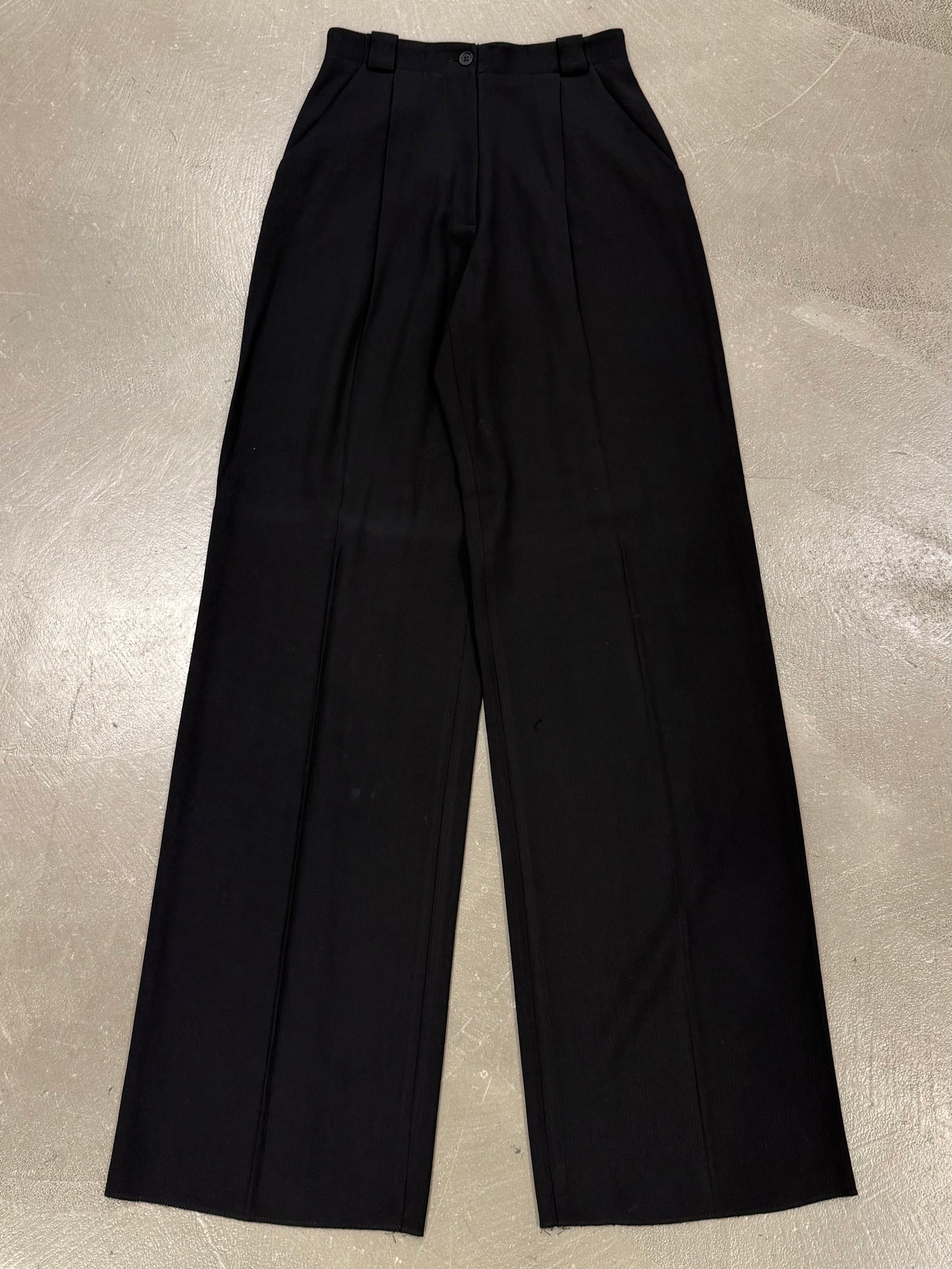 80s〜90s \"Giorgio Armani\" wide trousers Giorgio Armani Vintage 80s 90s Navy Blue Wool Balloon