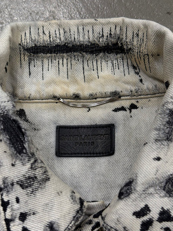 S/S2016 Saint Laurent bleached studded denim jacket