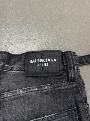 A/W2021 Balenciaga "skater" wide distressed baggy jeans