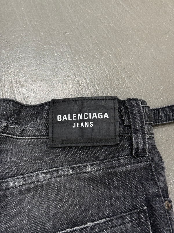 A/W2021 Balenciaga "skater" wide distressed baggy jeans