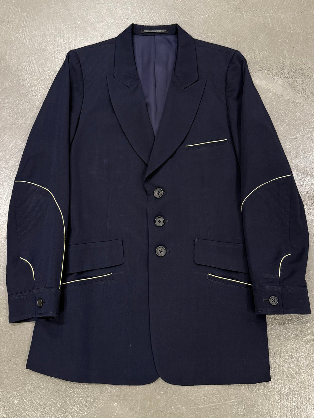2000s Yohji Yamamoto contrast piping tailored jacket