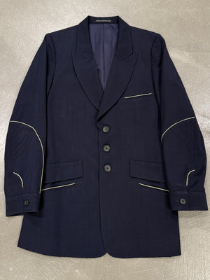 2000s Yohji Yamamoto contrast piping tailored jacket