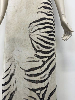 1999 Roberto Cavalli zebra sheer maxi dress
