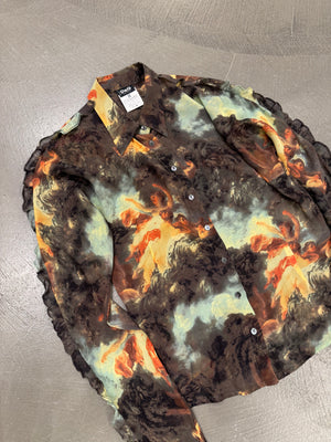 2003 Dolce & Gabbana cherub print silk shirt