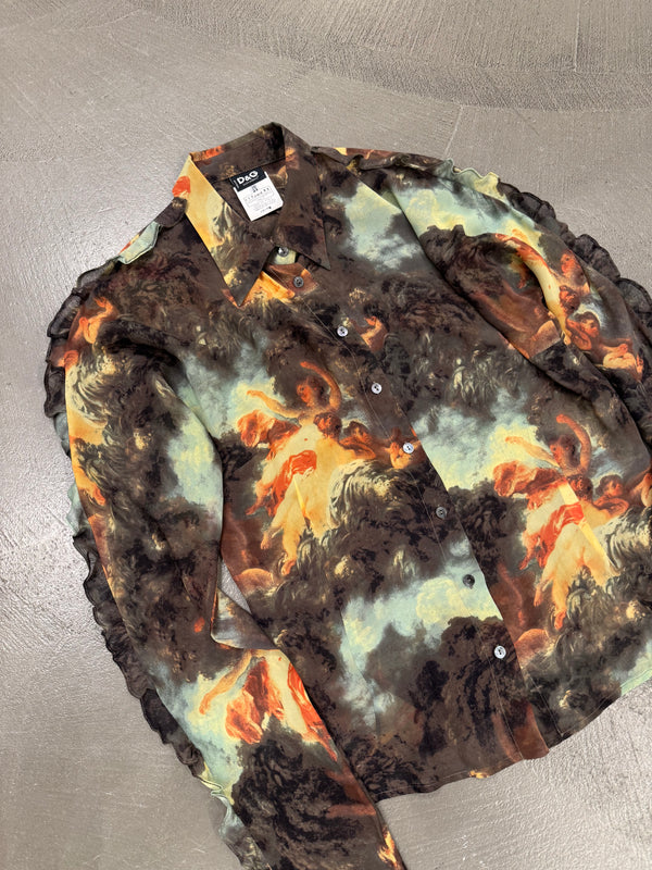 2003 Dolce & Gabbana cherub print silk shirt