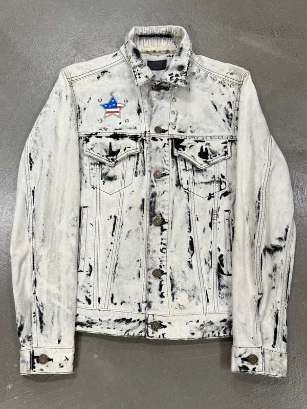 S/S2016 Saint Laurent bleached studded denim jacket