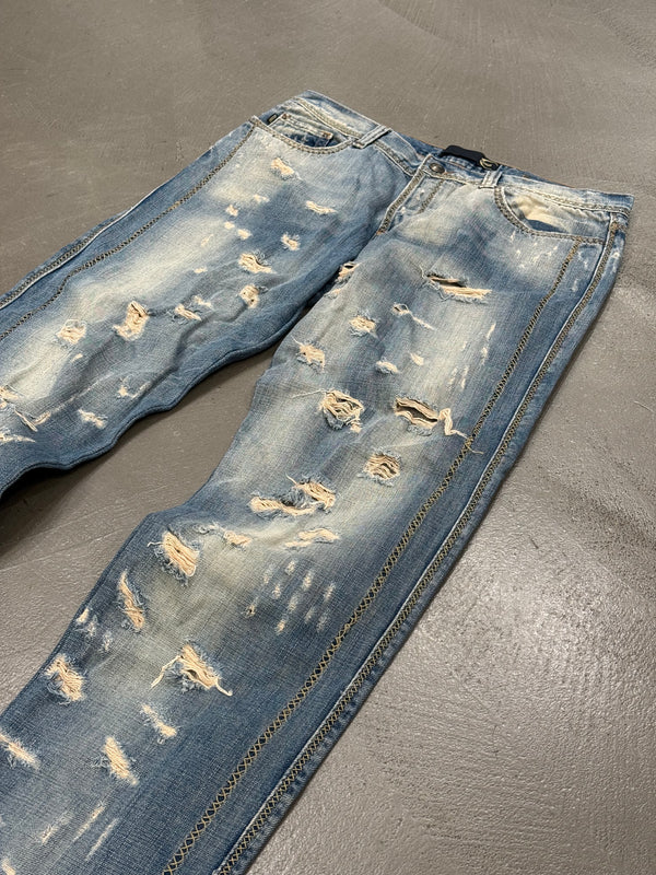 2000s Cavalli distressed destroyed jeans