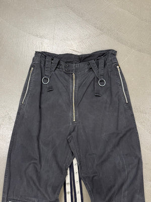 1990s Armani suspenders braces zipper pants