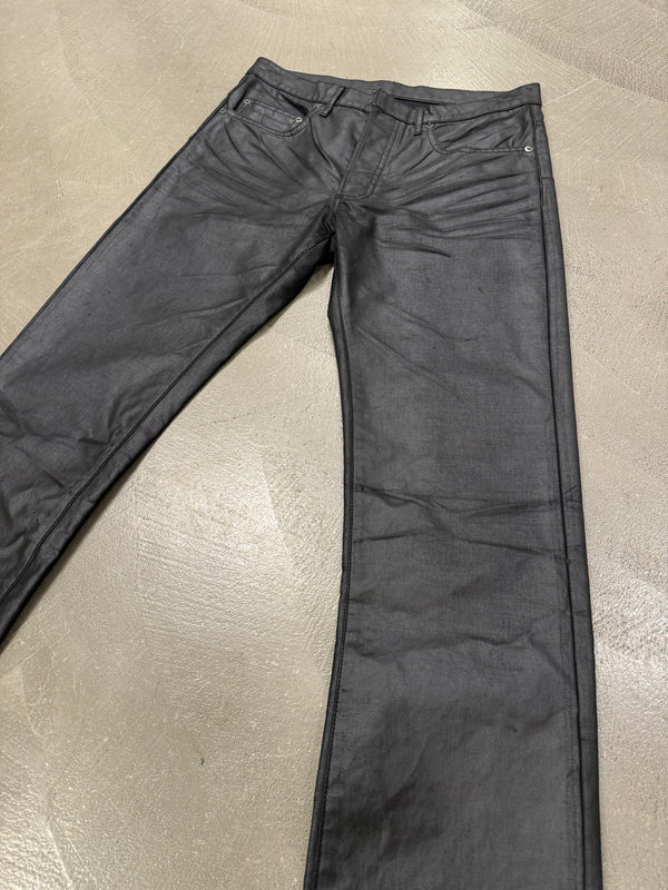 F/W 2003 Dior by Hedi Slimane coated clawmark jeans