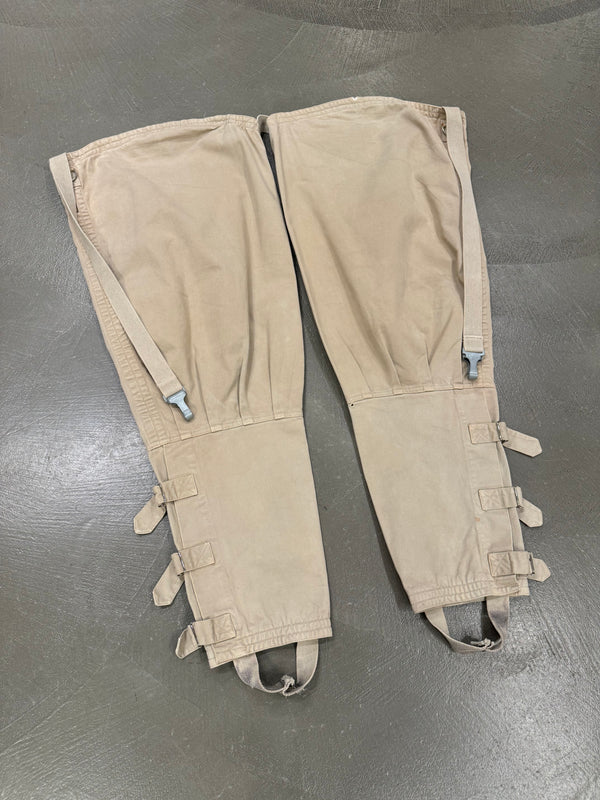 1990s Armani aviator chaps over pants