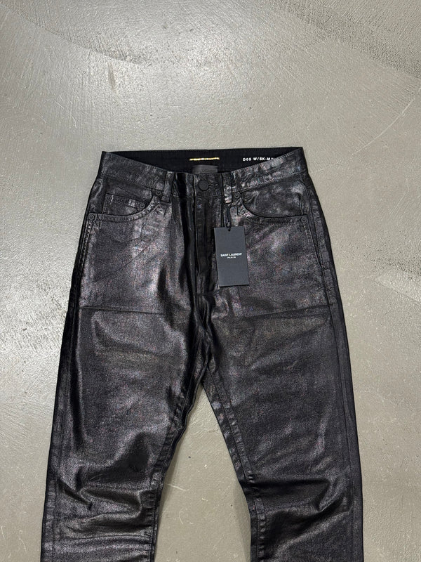 2020 Saint Laurent waxed skinny jeans