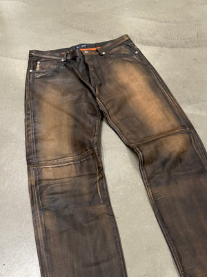 2000s Armani faded leather pants