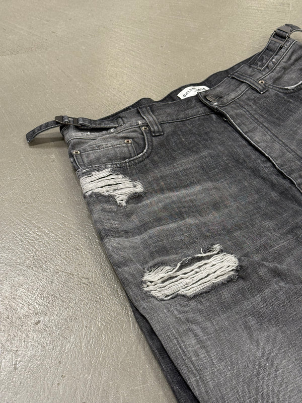 A/W2021 Balenciaga "skater" wide distressed baggy jeans