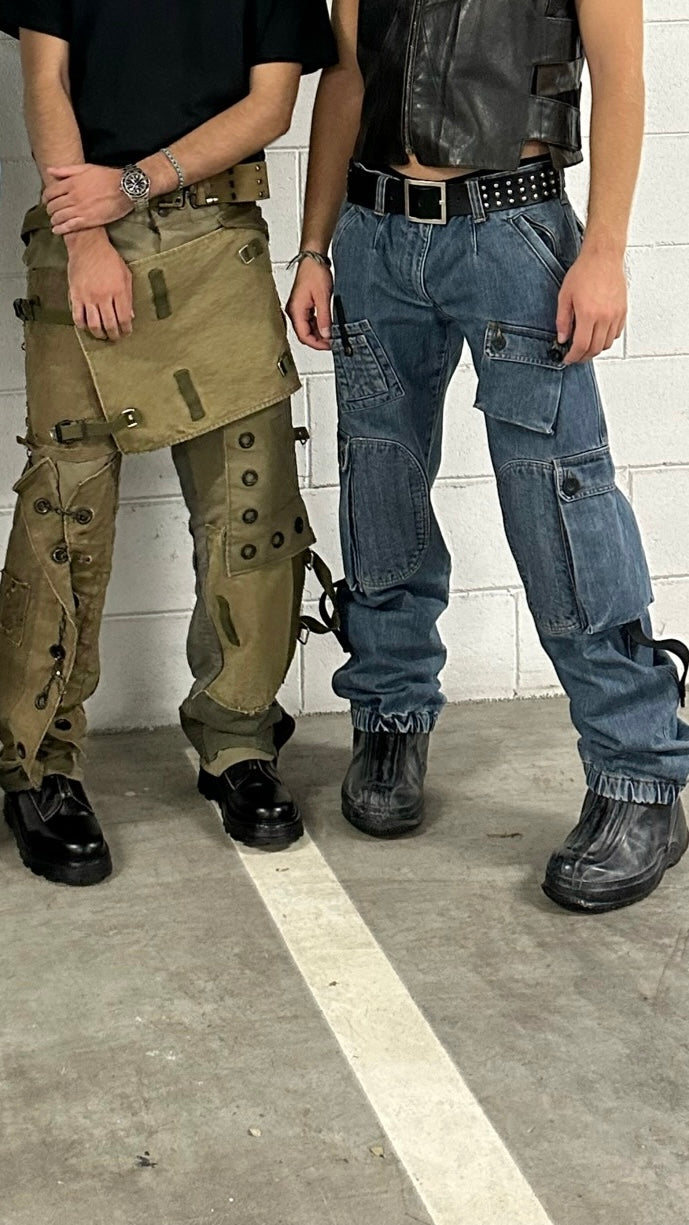2000s Dolce & Gabbana multi pockets cargo denim pants