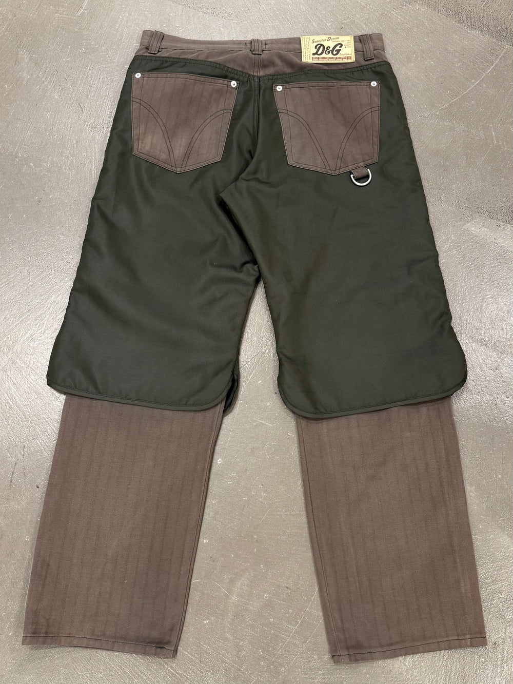 A/W2004 Dolce & Gabbana double layer hybrid pants