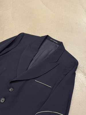 2000s Yohji Yamamoto contrast piping tailored jacket