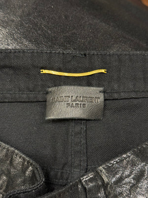 2020 Saint Laurent waxed skinny jeans