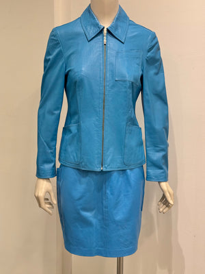 S/S1997 Versace electric blue leather set