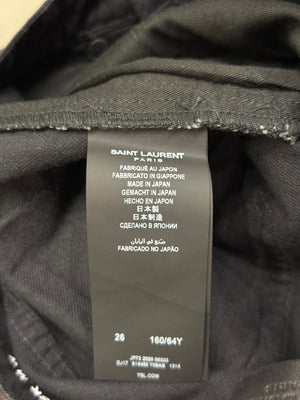 2020 Saint Laurent waxed skinny jeans