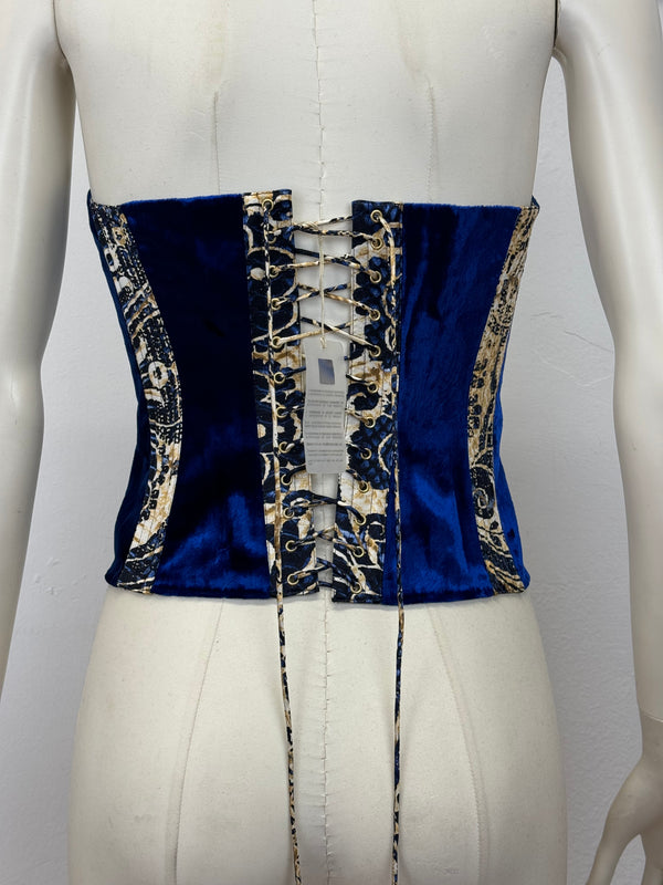 A/W2005 Roberto Cavalli paisley silk corset bustier
