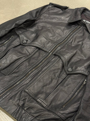 S/S2002 Raf Simons runway police cargo leather bomber jacket
