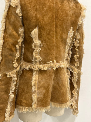 A/W1999 Roberto Cavalli shearling patchwork jacket