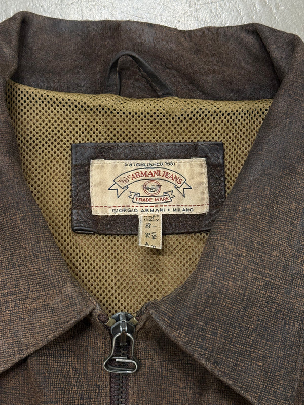 1990s Armani leather work jacket