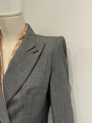 A/W1997 Alexander McQueen runway checked embroidered suit set