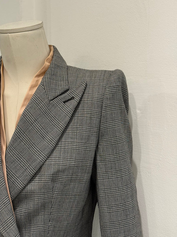 A/W1997 Alexander McQueen runway checked embroidered suit set