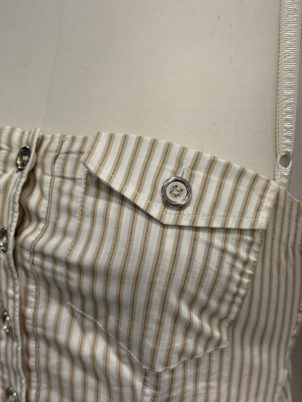 2000s Dolce & Gabbana pinstripe corset top