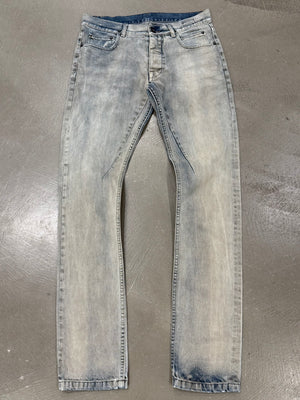 2000s Rick Owens detroit cut faded jeans