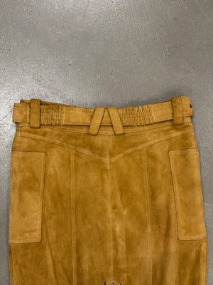 2000s Christian Dior by Galliano sueade zipper skirt
