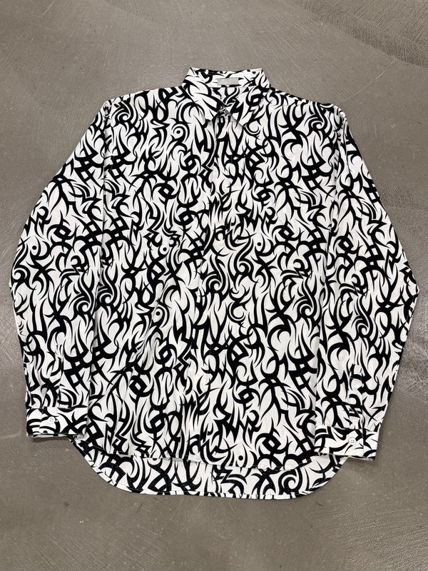 2010s Dior by Kris Van Assche tribal flame shirt