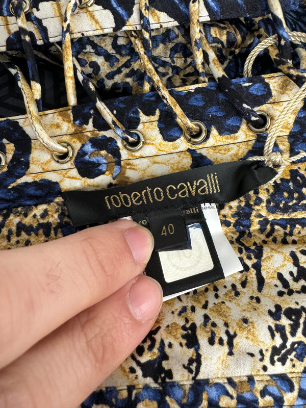 A/W2005 Roberto Cavalli paisley silk corset bustier