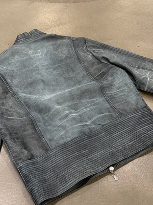 2000s Versace distressed leather jacket