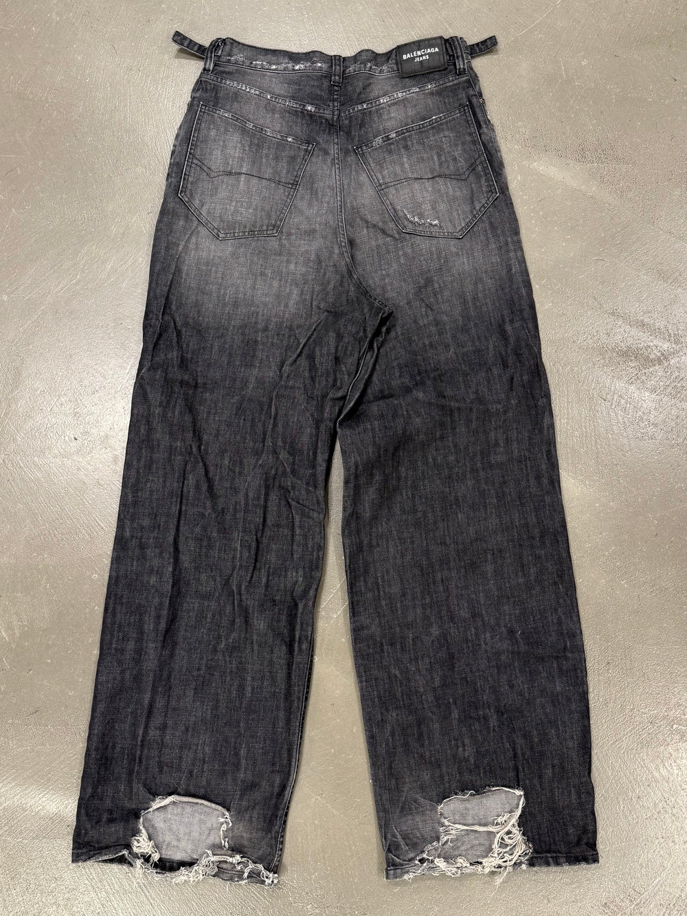 A/W2021 Balenciaga "skater" wide distressed baggy jeans