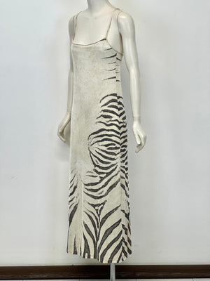 1999 Roberto Cavalli zebra sheer maxi dress