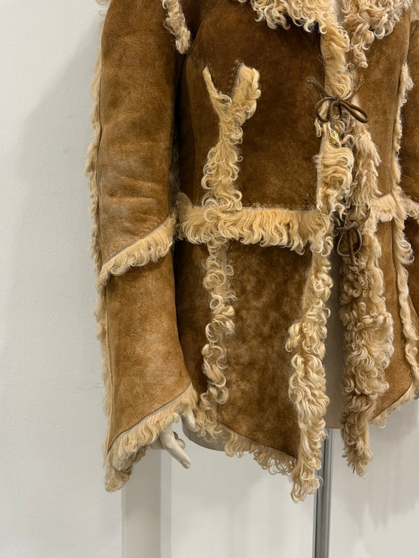 A/W1999 Roberto Cavalli shearling patchwork jacket