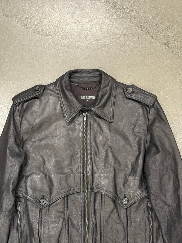 S/S2002 Raf Simons runway police cargo leather bomber jacket