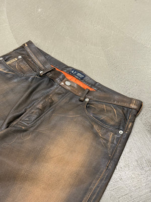 2000s Armani faded leather pants