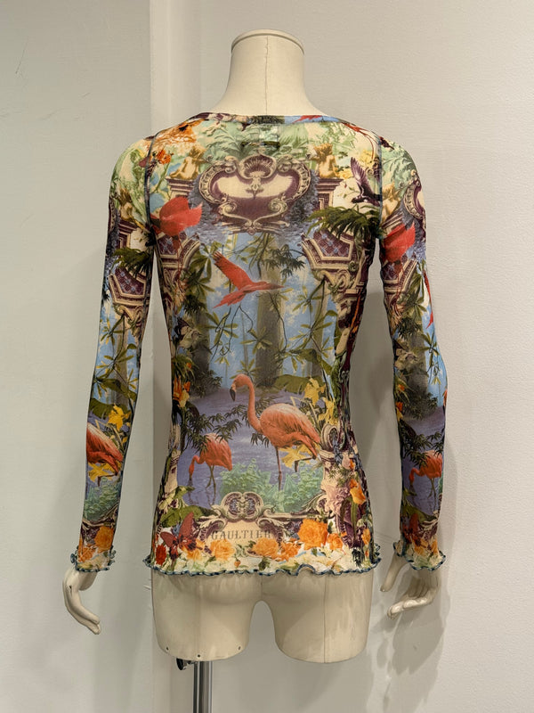 S/S1999 Jean Paul Gaultier flamingo tropical dress