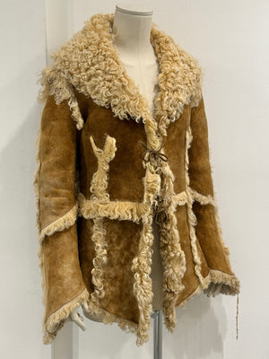 A/W1999 Roberto Cavalli shearling patchwork jacket