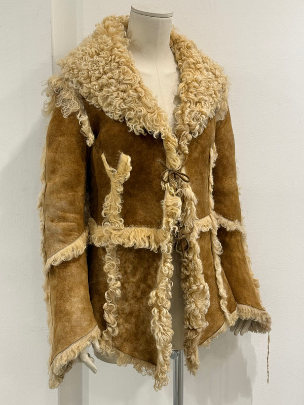 A/W1999 Roberto Cavalli shearling patchwork jacket