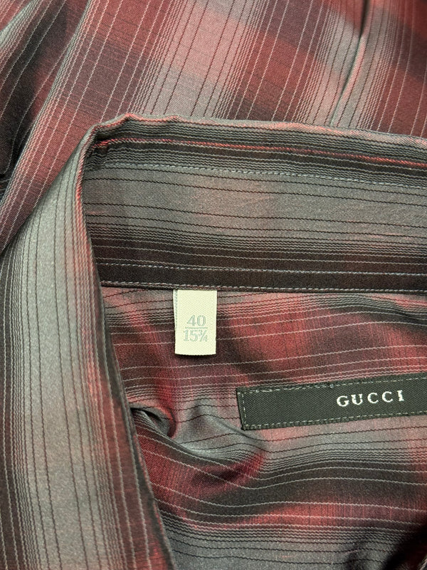 1997 Gucci by Tom Ford iridescent checkered shirt