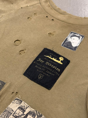 A/W2001 Raf Simons "Riot Riot Riot" patchwork destroyed crewneck